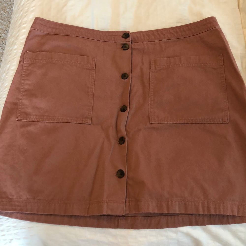 Button Front Skirt